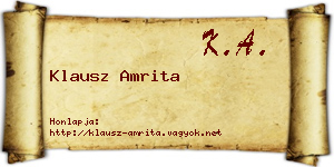 Klausz Amrita névjegykártya